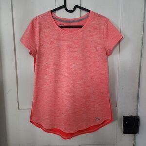 Under Armour Womens Medium Red Orange Athletic Tee (B)